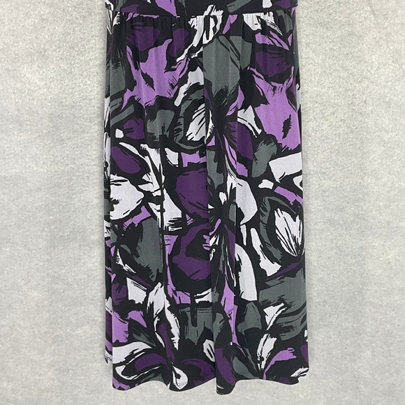 Apt. 9 Purple Floral Print Stretch Casual Babydoll Flowy Artsy Dress Sz S - Picture 8 of 14